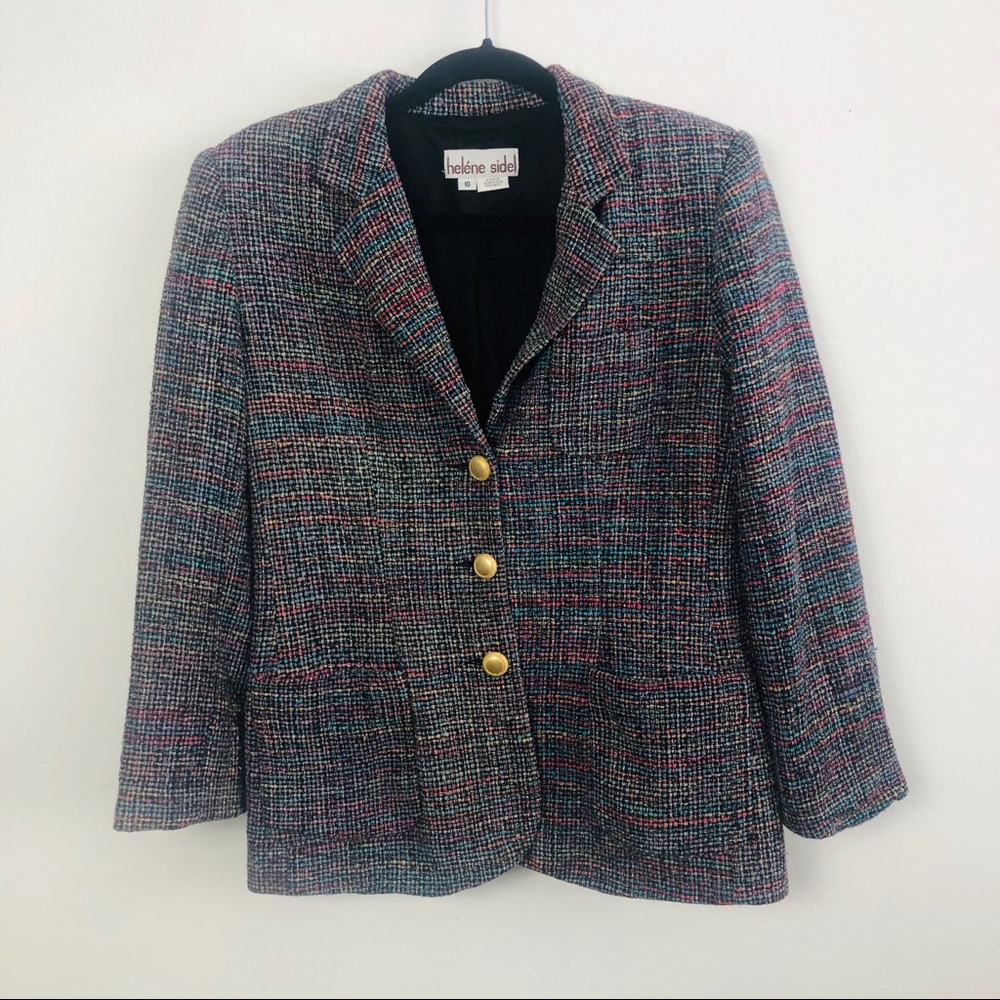 Colorful weave vintage blazer